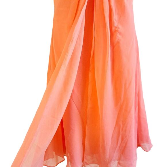 David's Bridal Sequin Strapless Chiffon Dress - Picture 5 of 9